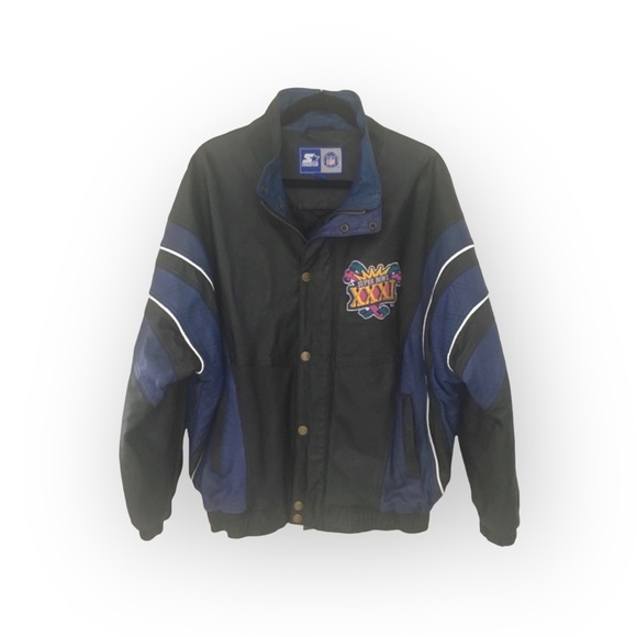 Vintage 90’s: Starter ✪ NFL Super Bowl XXXI ✪ Varsity Leather Jacket ✪ Packers - Picture 6 of 15